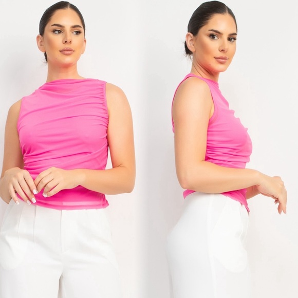 Hot pink mesh top - Picture 6 of 6